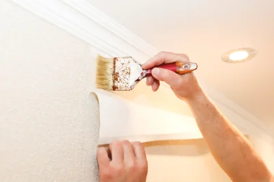 Pose de papier peint à la Petite-Fosse — revêtements muraux et toiles de verre